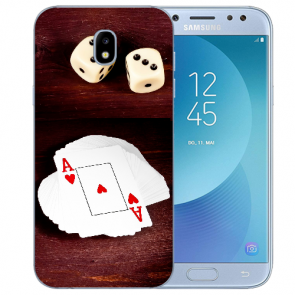 Samsung Galaxy J5 (2017) Silikon Hülle mit Spielkarten-Würfel Fotodruck 