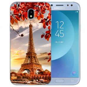 Samsung Galaxy J5 (2017) Silikon TPU Hülle mit Eiffelturm Fotodruck