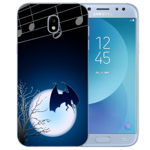 Samsung Galaxy J5 (2017) Silikon Hülle mit Fledermaus-mond Fotodruck 