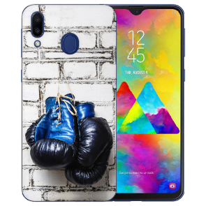 Silikon TPU Hülle mit Boxhandschuhe Fotodruck für Samsung Galaxy M20 