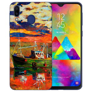 Samsung Galaxy M20 Silikon TPU Hülle mit Fotodruck Gemälde Etui