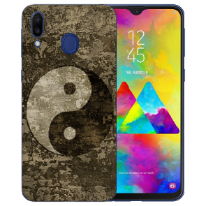 Samsung Galaxy M20 Silikon TPU Hülle mit Fotodruck Yin Yang Etui