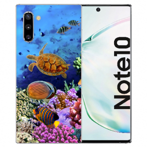 Samsung Galaxy Note 10 TPU Hülle mit Fotodruck mit Aquarium Schildkröten