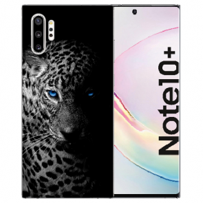 Samsung Galaxy Note 10 +TPUhülle mit Fotodruck Leopard  blauen Augen