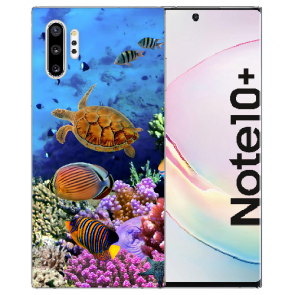 Samsung Galaxy Note 10 +TPU Hülle mit Fotodruck mit Aquarium Schildkröten