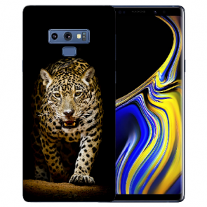 Samsung Galaxy Note 9 Silikon TPU Hülle mit Bilddruck Leopard beim Jagd