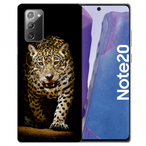 Samsung Galaxy Note 20 TPU Hülle mit Bilddruck Leopard beim Jagd 