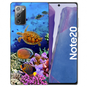 Samsung Galaxy Note 20 TPU Hülle mit Bilddruck Aquarium Schildkröten