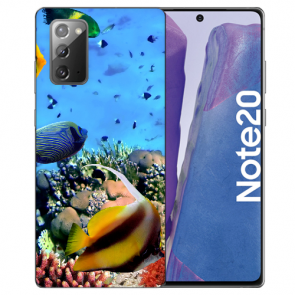 Samsung Galaxy Note 20 Silikon TPU Hülle mit Bilddruck Korallenfische