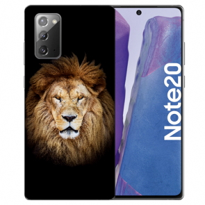 Samsung Galaxy Note 20 Silikon Schutzhülle mit LöwenKopf Bilddruck Etui
