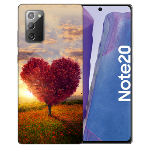Samsung Galaxy Note 20 Silikon TPU Hülle mit Bilddruck Herzbaum 