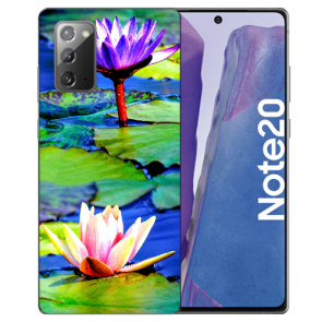 Samsung Galaxy Note 20 Silikon TPU Hülle mit Bilddruck Lotosblumen