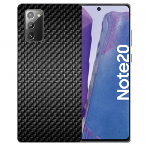 Samsung Galaxy Note 20 Silikon TPU Hülle mit Bilddruck Carbon Optik