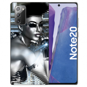 Samsung Galaxy Note 20 Silikon TPU Hülle mit Bilddruck Robot Girl