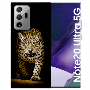 Samsung Galaxy Note 20 Ultra TPU Hülle mit Bilddruck Leopard beim Jagd