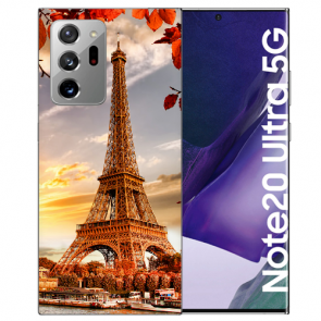 Samsung Galaxy Note 20 Ultra Silikon TPU Hülle mit Bilddruck Eiffelturm