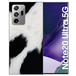 Samsung Galaxy Note 20 Ultra Silikon Hülle mit Bilddruck Kuhmuster