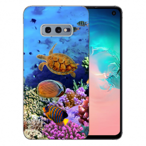Samsung Galaxy S10e Silikon TPU mit Fotodruck Aquarium Schildkröten