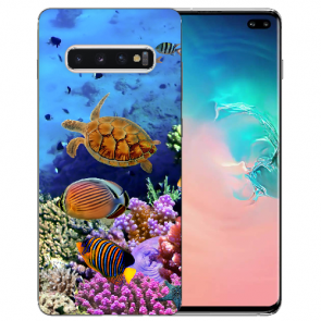 Samsung Galaxy S10 TPU-Silikon Hülle mit Fotodruck Aquarium Schildkröten