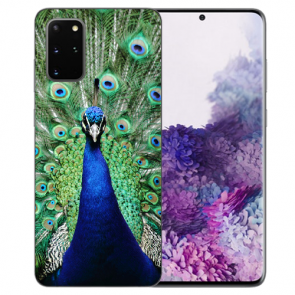 Samsung Galaxy M80s Schutzhülle Silikon TPU mit Pfau Bilddruck