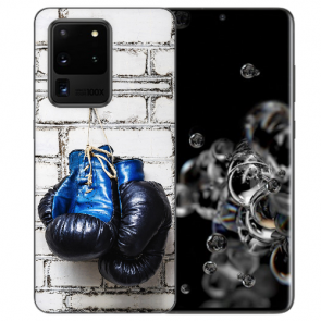Samsung Galaxy S20 Ultra Silikon TPU Hülle mit Boxhandschuhe Bilddruck  
