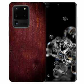 Samsung Galaxy S20 Ultra TPU Hülle mit EichenholzOptik-Dunkel Fotodruck 