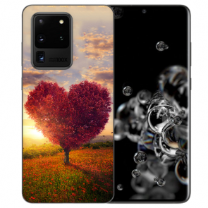 Samsung Galaxy S20 Ultra Silikon TPU Hülle mit Herzbaum Bilddruck 