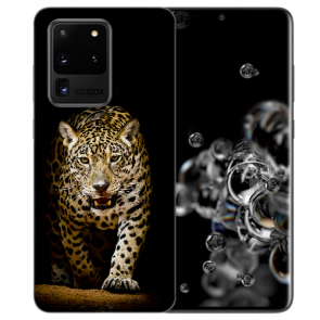 Samsung Galaxy S20 Ultra TPU Silikon Hülle mit Leopard beim Jagd Fotodruck 