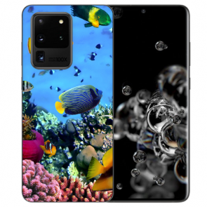 Samsung Galaxy S20 Ultra Silikon Hülle mit Korallenfische Fotodruck 