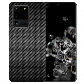 Samsung Galaxy S20 Ultra Silikon TPU Hülle mit Carbon Optik Bilddruck  