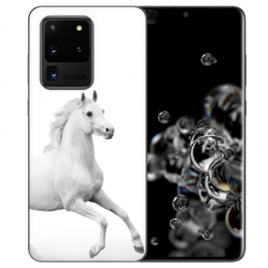 Samsung Galaxy S20 Ultra Silikon Schutzhülle TPU Case mit Pferd Bilddruck