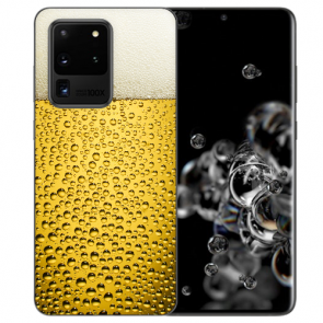Samsung Galaxy S20 Ultra Silikon TPU Hülle mit Bier Bilddruck  