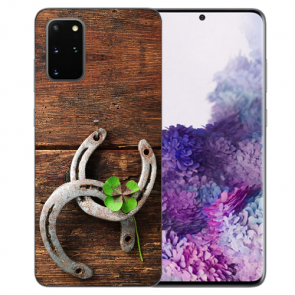 Samsung Galaxy S20 FE TPU Silikon Case Hülle mit Holz hufeisen Fotodruck 