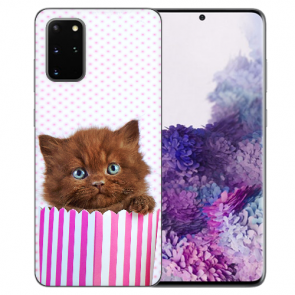 Samsung Galaxy S20 Plus TPU Hülle mit Bilddruck Kätzchen Braun