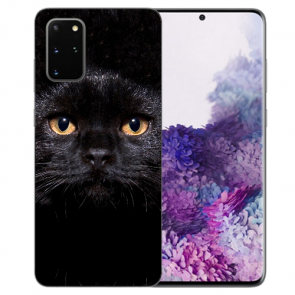 Samsung Galaxy S20 FE Schutzhülle Silikon TPU mit Schwarze Katze Fotodruck