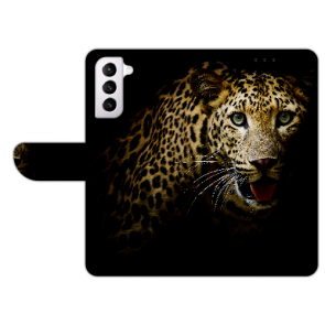 Samsung Galaxy S21 FE Schutzhülle Handy Tasche mit Leopard Fotodruck