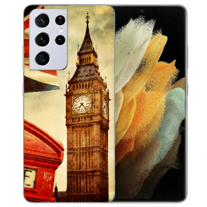 Samsung Galaxy S21 Ultra Silikon TPU Hülle mit Big Ben London Bilddruck 