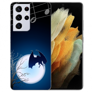 Samsung Galaxy S21 Ultra Silikon TPU Hülle mit Fledermaus-mond Bilddruck