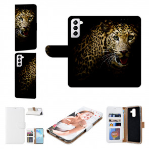 Smartphone Flip Case für Samsung Galaxy S22 Plus (5G) Bilddruck Leopard 