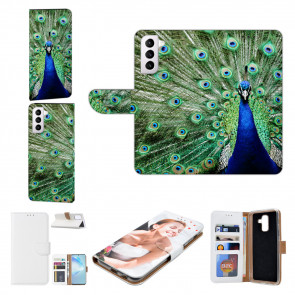Schutzhülle Flip Cover für Samsung Galaxy S22 Plus (5G) Bilddruck Pfau