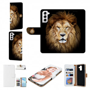 Smartphone Flip Case für Samsung Galaxy S22 Plus (5G) Bilddruck Löwenkopf