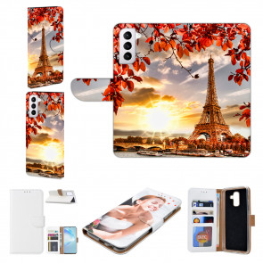 Sideflip Tasche Tasche Fotodruck Eiffelturm für Samsung Galaxy S22 (5G)