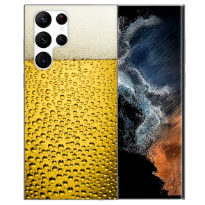 Für Samsung Galaxy S22 Ultra (5G) Silikon Cover Case Fotodruck Bier