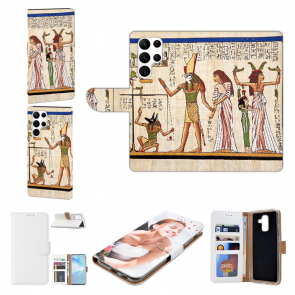 Schutzhülle Tasche mit Fotodruck Götter Ägyptens für Samsung Galaxy S23 Ultra (5G)