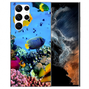 TPU Cover Schale für Samsung Galaxy S22 Ultra (5G) Case Bilddruck Korallenfische