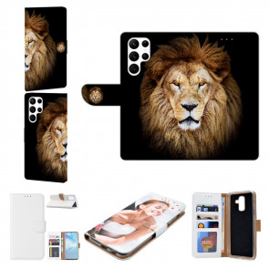 Schutzhülle mit Bilddruck Löwenkopf für Samsung Galaxy S23 Ultra (5G) Etui
