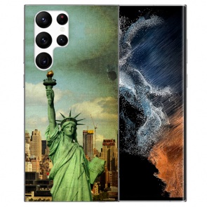 Silikon Cover Case Fotodruck Freiheitsstatue für Samsung Galaxy S22 Ultra (5G)