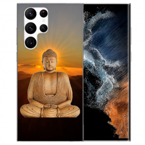 TPU Silikon Cover Case Fotodruck Frieden buddha für Samsung Galaxy S22 Ultra (5G)