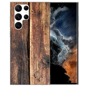 Silikon TPU Cover Holzoptik Bilddruck für Samsung Galaxy S22 Ultra (5G)