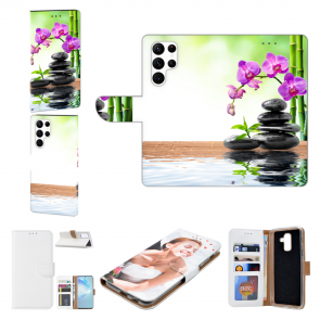 Schutzhülle Backcover für Samsung Galaxy S22 Ultra (5G) Bilddruck Orchidee Bambus 